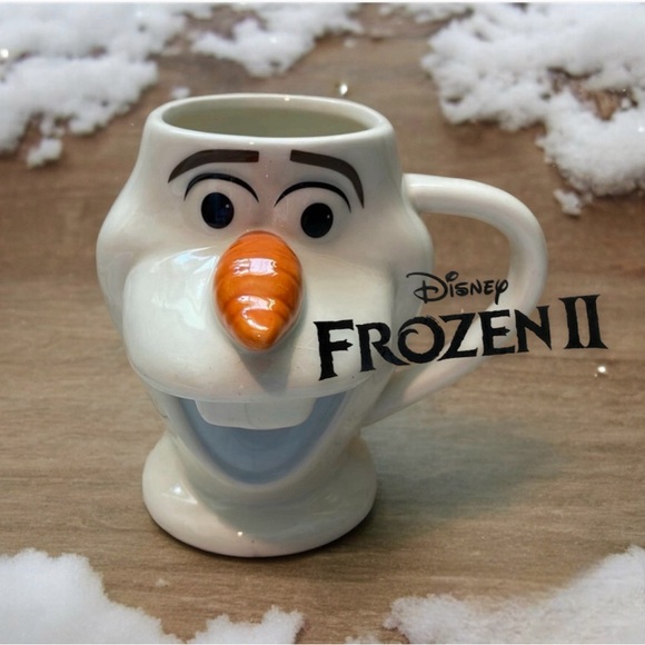 ⤵️ Disney Frozen II Olaf Face 3D Character Face 12 oz Coffee Mug Tea Cup Head - Picture 3 of 8